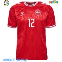 Camisa de time de futebol Dinamarca Kasper Dolberg #12 Replicas 1º Equipamento Europeu 2024 Manga Curta